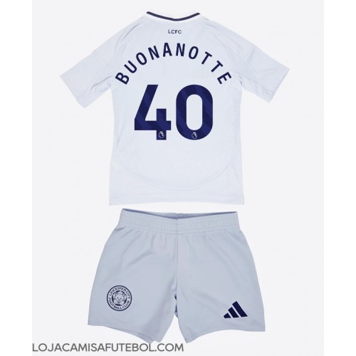 Camisa de Futebol Leicester City Facundo Buonanotte #40 Equipamento Alternativo Infantil 2024-25 Manga Curta (+ Calças curtas)